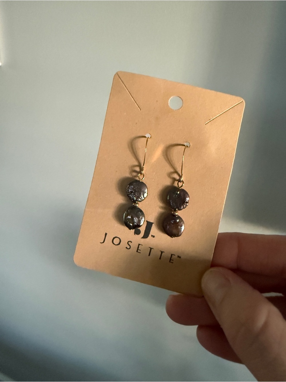 Josette Coin Pearl Drop Earrings New
